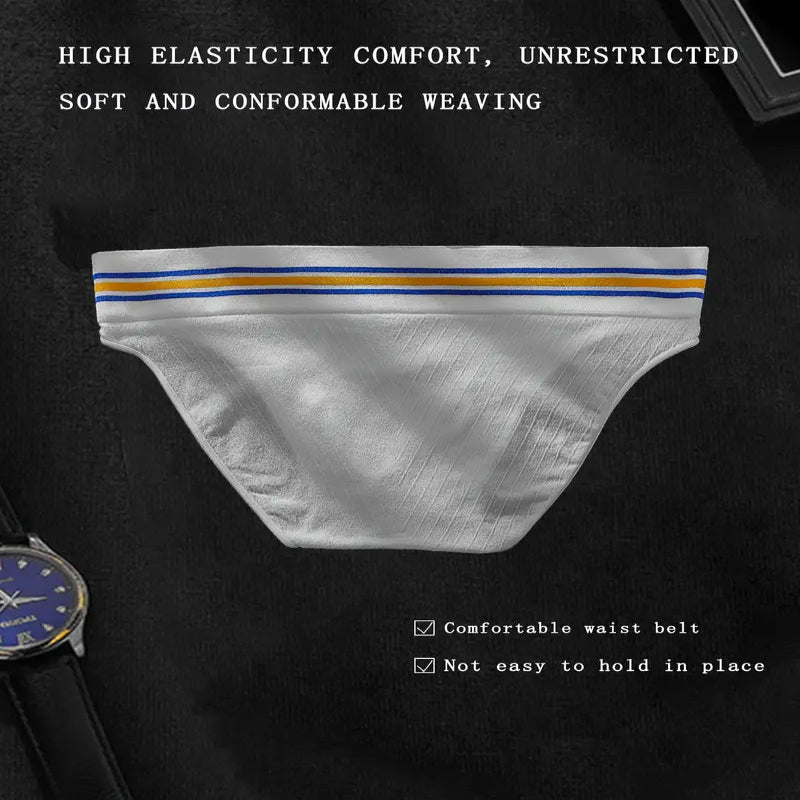 Lot de 5 boxers sexy pour homme, imprimés lettres et rayures colorées, taille basse, sans coutures, pour le sport