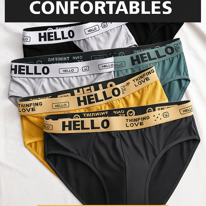 Pack de 5 Slips Homme Style HELLO – Bikini Sexy et Confortable
