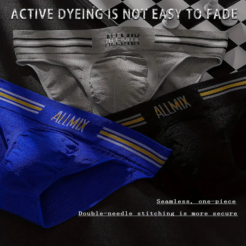 Lot de 5 boxers sexy pour homme, imprimés lettres et rayures colorées, taille basse, sans coutures, pour le sport