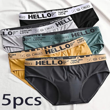 Pack de 5 Slips Homme Style HELLO – Bikini Sexy et Confortable
