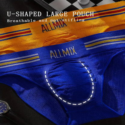 Lot de 5 boxers sexy pour homme, imprimés lettres et rayures colorées, taille basse, sans coutures, pour le sport