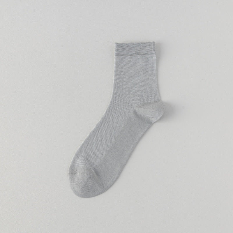 🧦 Lot de 5 Chaussettes Longues en Soie de Mûrier – ✅ Confort Respirant, Sans Coutures & Anti-Odeurs 🌬️✨