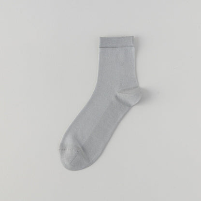 🧦 Lot de 5 Chaussettes Longues en Soie de Mûrier – ✅ Confort Respirant, Sans Coutures & Anti-Odeurs 🌬️✨
